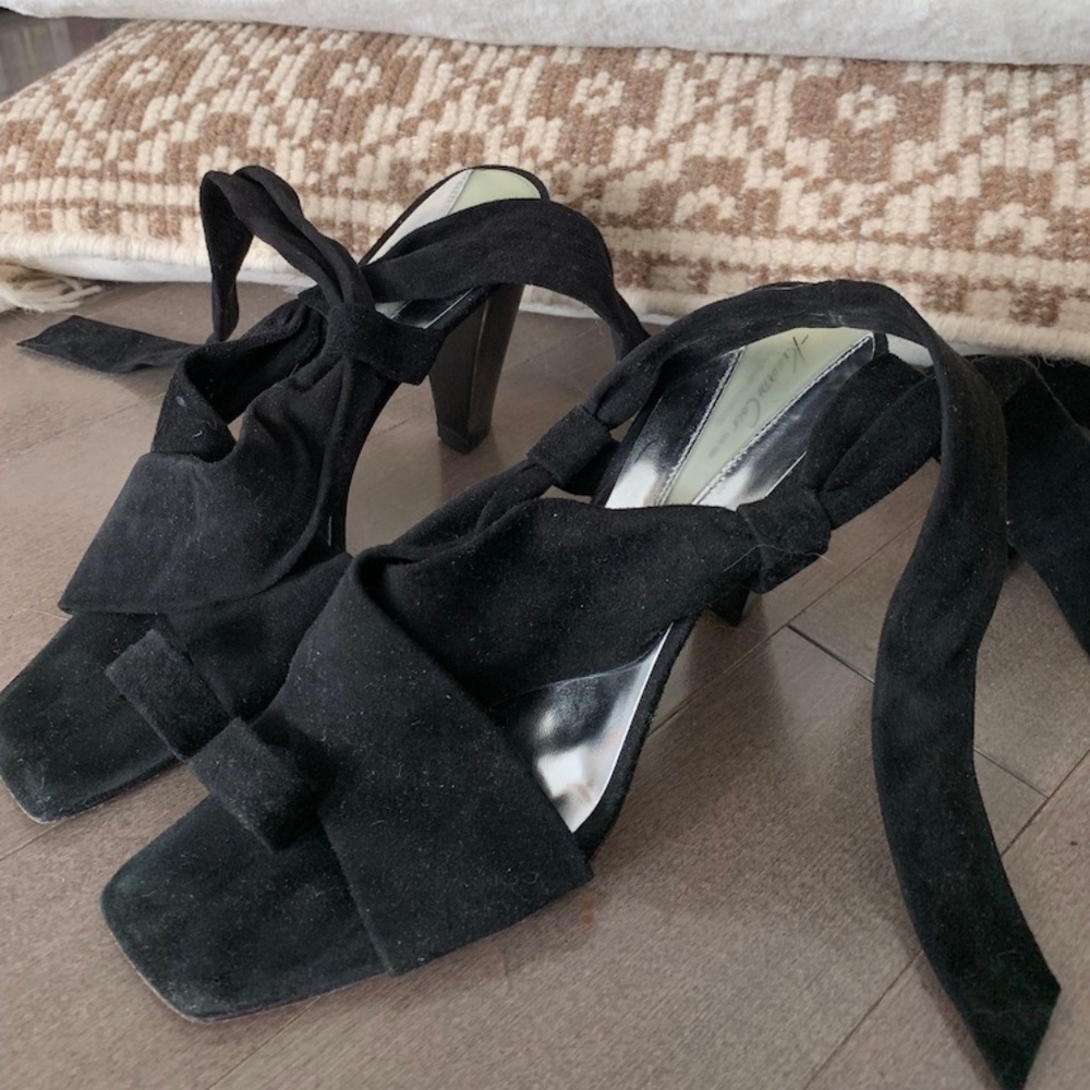 Real Leather Black Heels